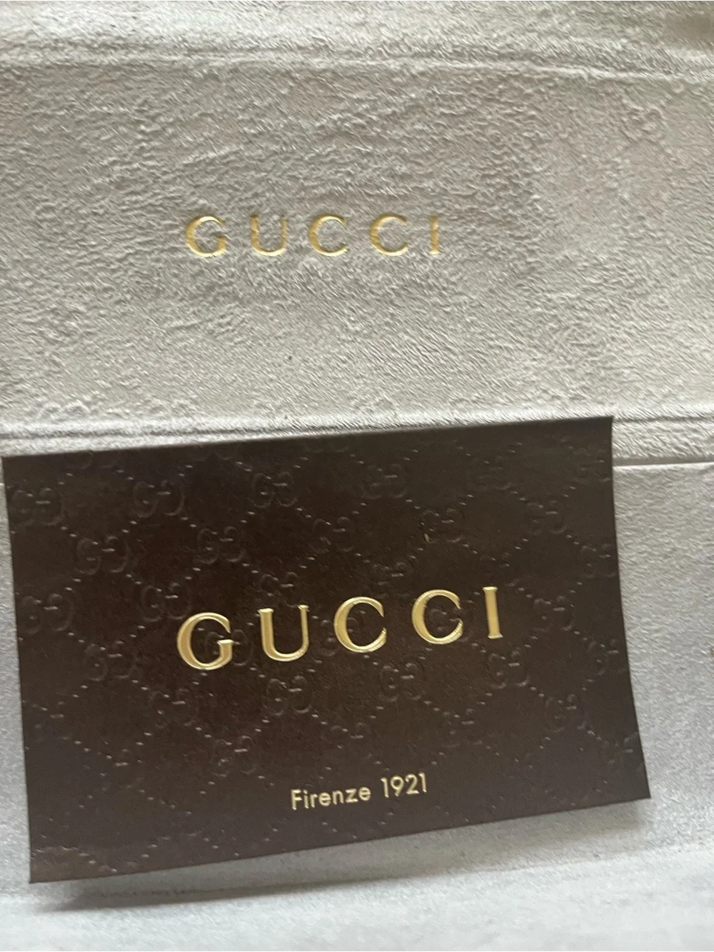 Gucci Brown Embossed GG Leather lens case